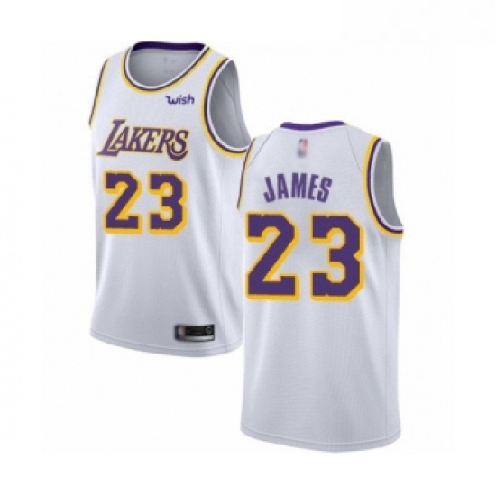 Womens Los Angeles Lakers 23 LeBron James Swingman White Basketball Jerseys Association Edition