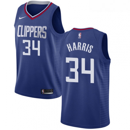 Womens Nike Los Angeles Clippers 34 Tobias Harris Swingman Blue Road NBA Jersey Icon Edition