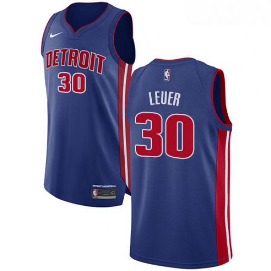 Womens Nike Detroit Pistons 30 Jon Leuer Authentic Royal Blue Road NBA Jersey Icon Edition