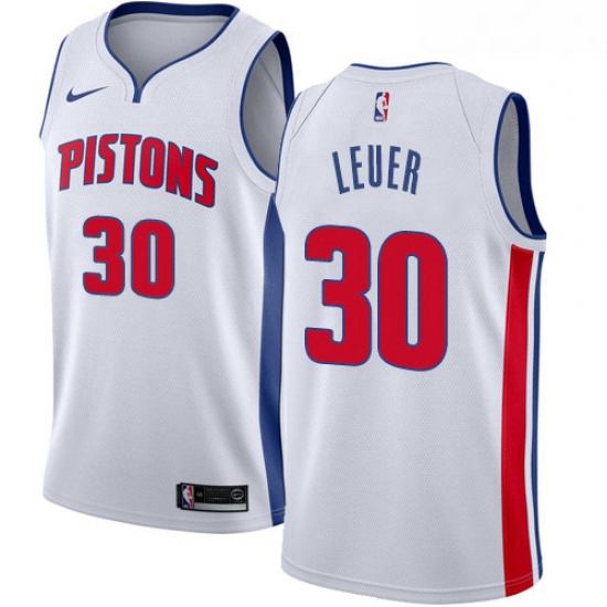 Womens Nike Detroit Pistons 30 Jon Leuer Authentic White Home NBA Jersey Association Edition