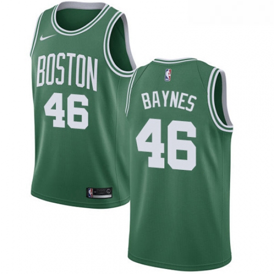 Womens Nike Boston Celtics 46 Aron Baynes Swingman GreenWhite No Road NBA Jersey Icon Edition