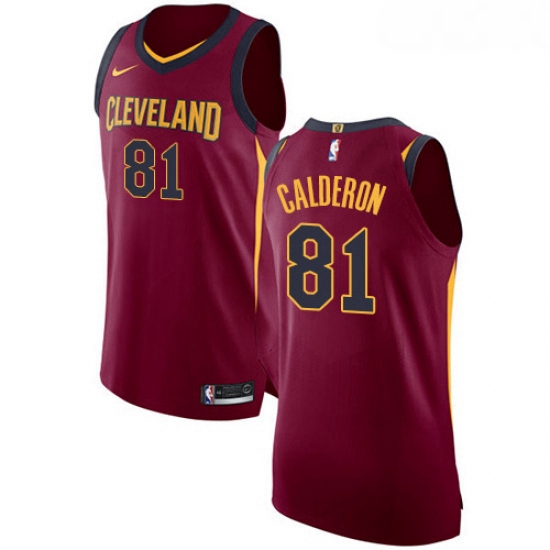 Womens Nike Cleveland Cavaliers 81 Jose Calderon Authentic Maroon Road NBA Jersey Icon Edition