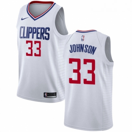 Womens Nike Los Angeles Clippers 33 Wesley Johnson Authentic White NBA Jersey Association Edition