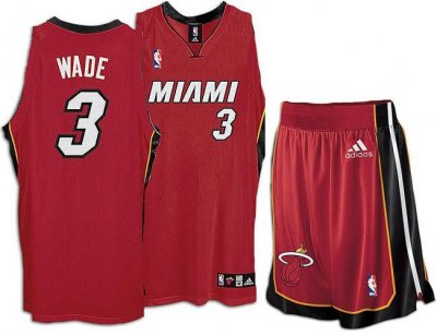 Miami Heat 3 Dwyane Wade Red Revolution 30 Swingman Jersey & Shorts Suit