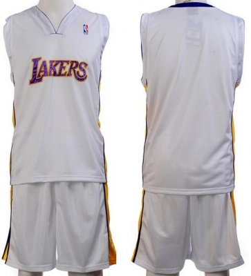 Los Angeles Lakers Blank White Jerseys&Shorts