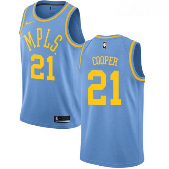 Womens Nike Los Angeles Lakers 21 Michael Cooper Authentic Blue Hardwood Classics NBA Jersey