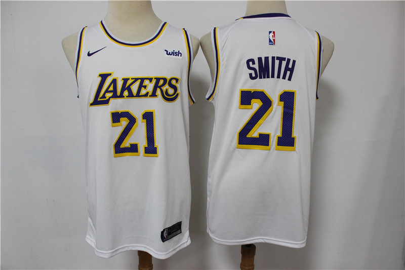 Lakers 21 J R  Smith White Nike Swingman Jersey