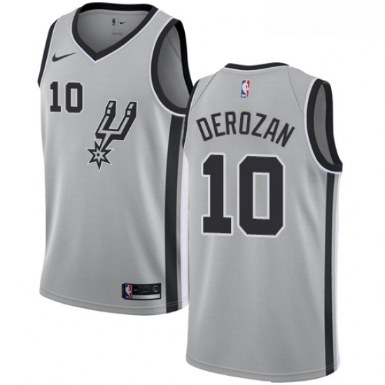 Womens Nike San Antonio Spurs 10 DeMar DeRozan Swingman Silver NBA Jersey Statement Edition