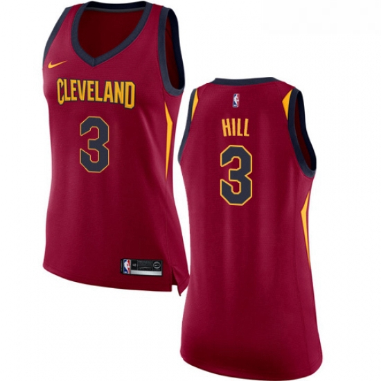 Womens Nike Cleveland Cavaliers 3 George Hill Swingman Maroon NBA Jersey Icon Edition