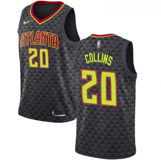 Womens Nike Atlanta Hawks 20 John Collins Swingman Black Road NBA Jersey Icon Edition