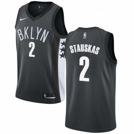 Womens Nike Brooklyn Nets 2 Nik Stauskas Swingman Gray NBA Jersey Statement Edition