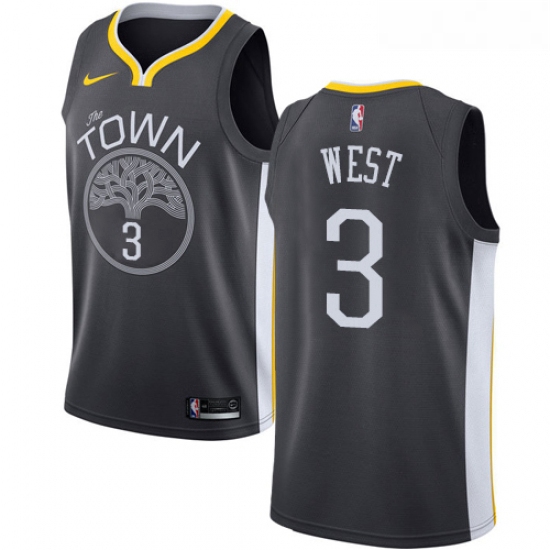 Womens Nike Golden State Warriors 3 David West Swingman Black Alternate NBA Jersey Statement Edition