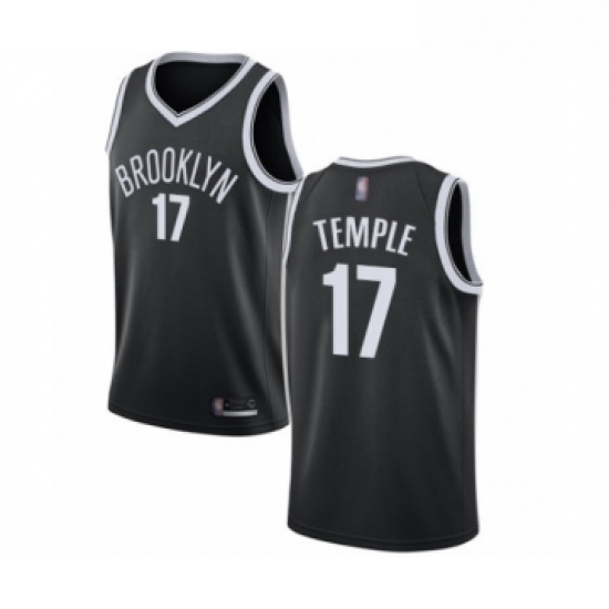 Womens Brooklyn Nets 17 Garrett Temple Authentic Black Basketball Jersey Icon Edition