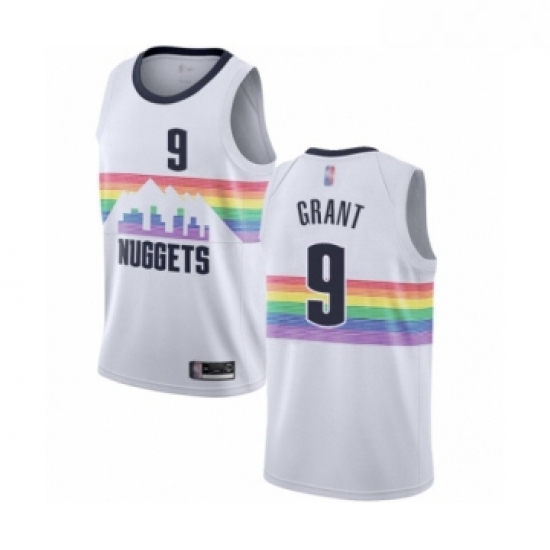 Womens Denver Nuggets 9 Jerami Grant Swingman White Basketball Jersey City Edition