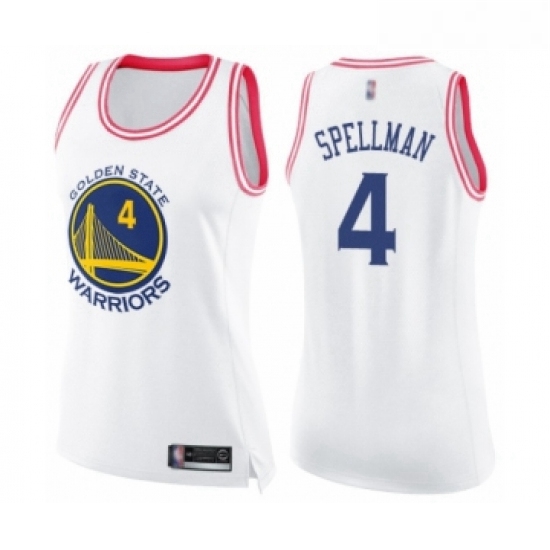 Womens Golden State Warriors 4 Omari Spellman Swingman White ink Fashion Basketball Jersey