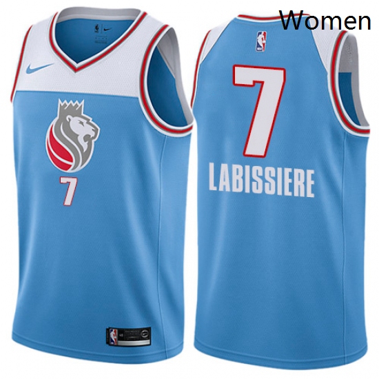 Womens Nike Sacramento Kings 7 Skal Labissiere Swingman Blue NBA Jersey City Edition