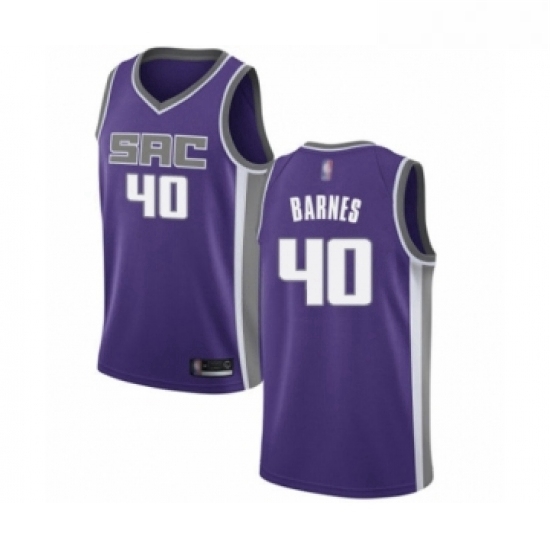 Womens Sacramento Kings 40 Harrison Barnes Swingman Purple Basketball Jersey Icon Edition