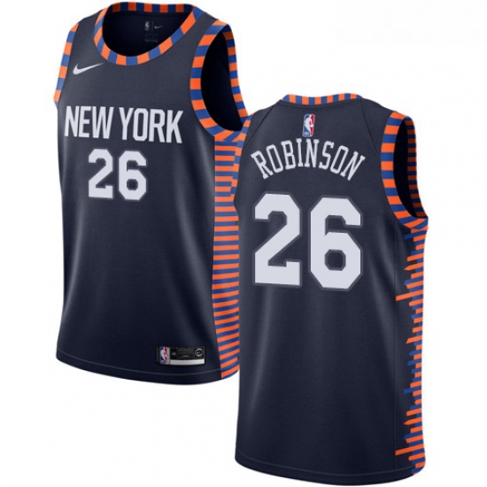 Womens Nike New York Knicks 26 Mitchell Robinson Swingman Navy Blue NBA Jersey 2018 19 City Edition