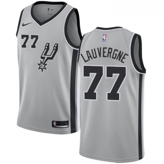 Womens Nike San Antonio Spurs 77 Joffrey Lauvergne Authentic Silver Alternate NBA Jersey Statement E