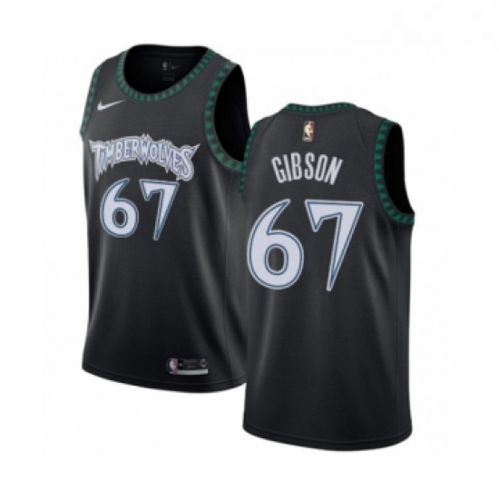 Womens Nike Minnesota Timberwolves 67 Taj Gibson Swingman Black Hardwood Classics Jersey