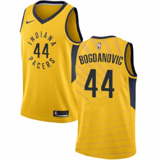 Womens Nike Indiana Pacers 44 Bojan Bogdanovic Swingman Gold NBA Jersey Statement Edition