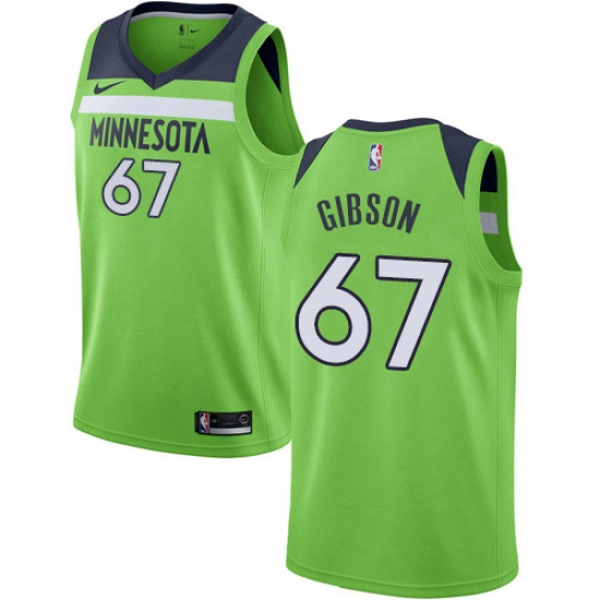 Womens Nike Minnesota Timberwolves 67 Taj Gibson Authentic Green NBA Jersey Statement Edition