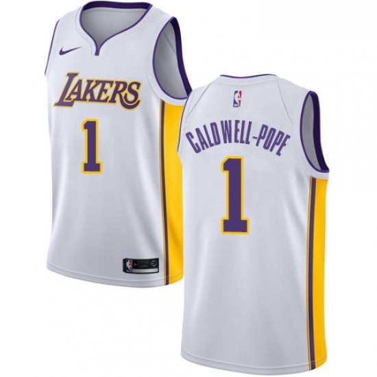 Womens Nike Los Angeles Lakers 1 Kentavious Caldwell Pope Swingman White NBA Jersey Association Edit