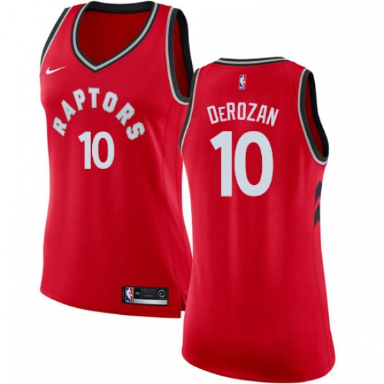 Womens Nike Toronto Raptors 10 DeMar DeRozan Authentic Red Road NBA Jersey Icon Edition