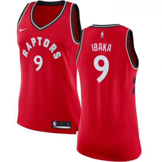 Womens Nike Toronto Raptors 9 Serge Ibaka Swingman Red Road NBA Jersey Icon Edition