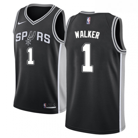 Womens Nike San Antonio Spurs 1 Lonnie Walker Swingman Black NBA Jersey Icon Edition