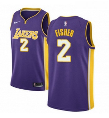 Womens Nike Los Angeles Lakers 2 Derek Fisher Swingman Purple NBA Jersey Statement Edition