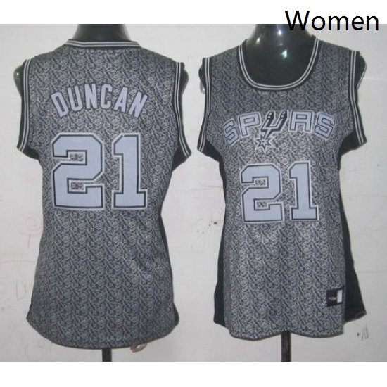 Womens Adidas San Antonio Spurs 21 Tim Duncan Swingman Grey Static Fashion NBA Jersey