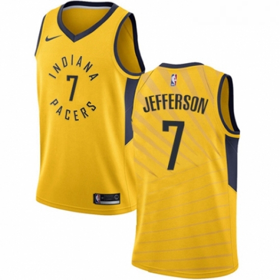 Womens Nike Indiana Pacers 7 Al Jefferson Authentic Gold NBA Jersey Statement Edition