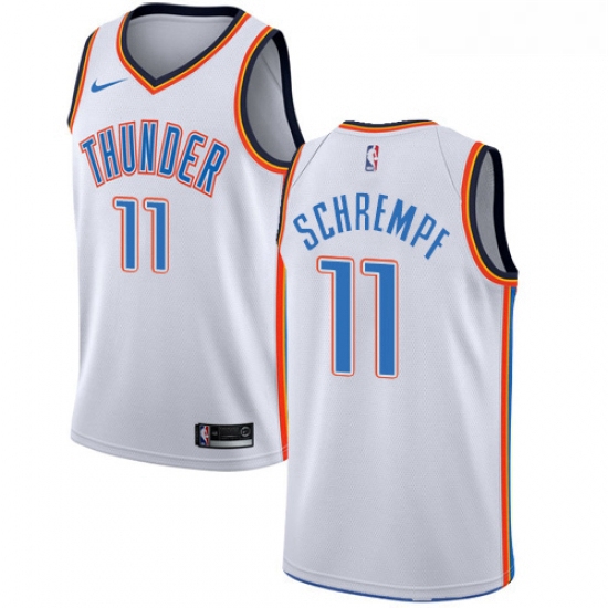 Womens Nike Oklahoma City Thunder 11 Detlef Schrempf Authentic White Home NBA Jersey Association Edi