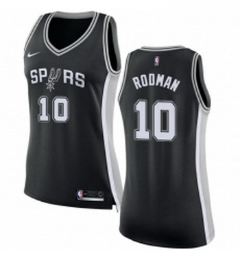 Womens Nike San Antonio Spurs 10 Dennis Rodman Authentic Black Road NBA Jersey Icon Edition