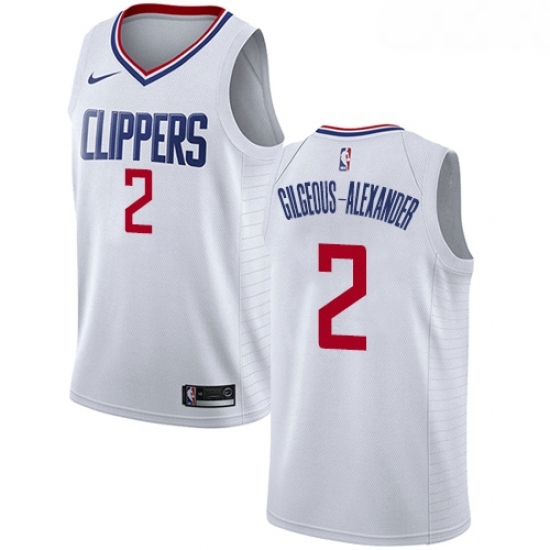 Womens Nike Los Angeles Clippers 2 Shai Gilgeous Alexander Swingman White NBA Jersey Association Edi