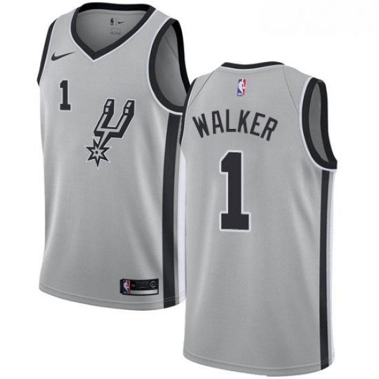 Womens Nike San Antonio Spurs 1 Lonnie Walker Swingman Silver NBA Jersey Statement Edition