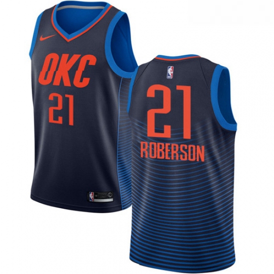 Womens Nike Oklahoma City Thunder 21 Andre Roberson Authentic Navy Blue NBA Jersey Statement Edition