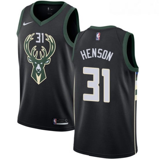 Womens Nike Milwaukee Bucks 31 John Henson Swingman Black Alternate NBA Jersey Statement Edition