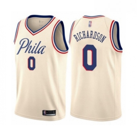 Womens Philadelphia 76ers 0 Josh Richardson Swingman Cream Basketball Jersey City Edition