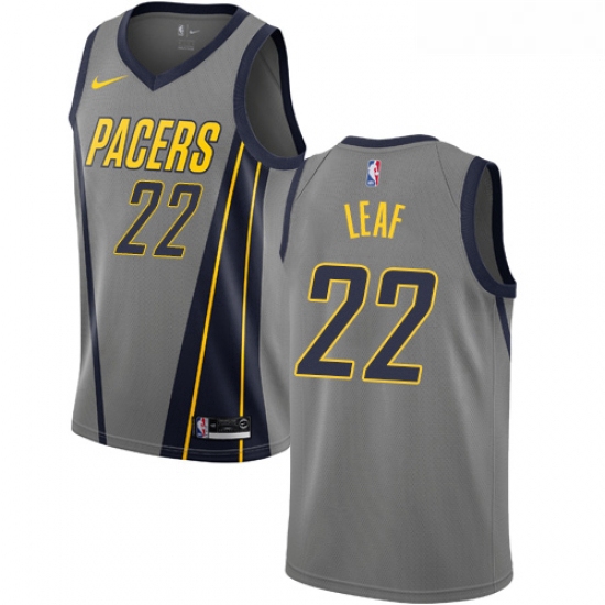 Womens Nike Indiana Pacers 22 T J Leaf Swingman Gray NBA Jersey City Edition