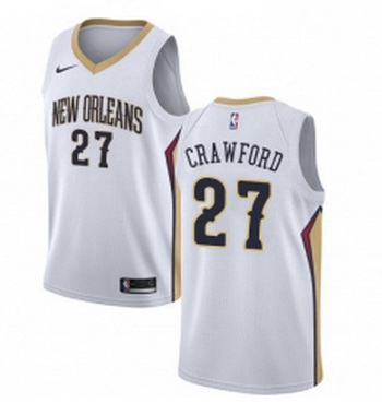 Womens Nike New Orleans Pelicans 27 Jordan Crawford Swingman White Home NBA Jersey Association Editi