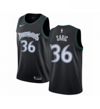 Womens Nike Minnesota Timberwolves 36 Dario Saric Swingman Black Hardwood Classics Jersey