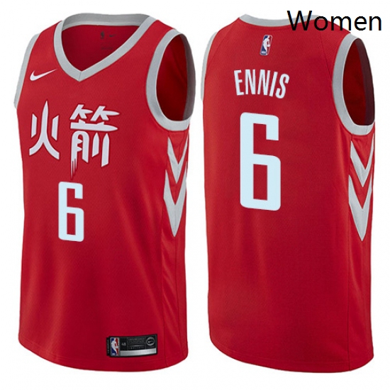 Womens Nike Houston Rockets 6 Tyler Ennis Swingman Red NBA Jersey City Edition