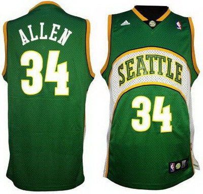 Seattle Supersonics 34# Ray Allen Soul Swingman Green Jersey