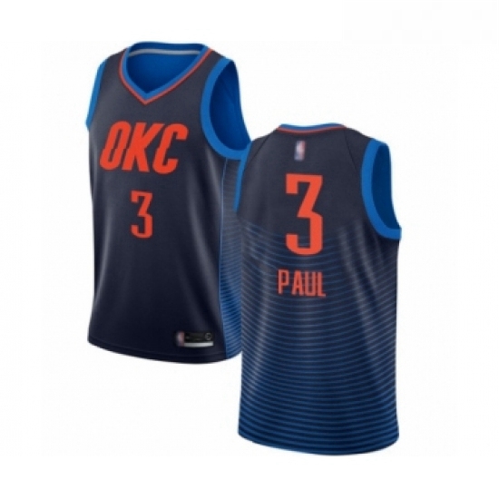 Womens Oklahoma City Thunder 3 Chris Paul Swingman Navy Blue Basketball Jersey Statement Edition