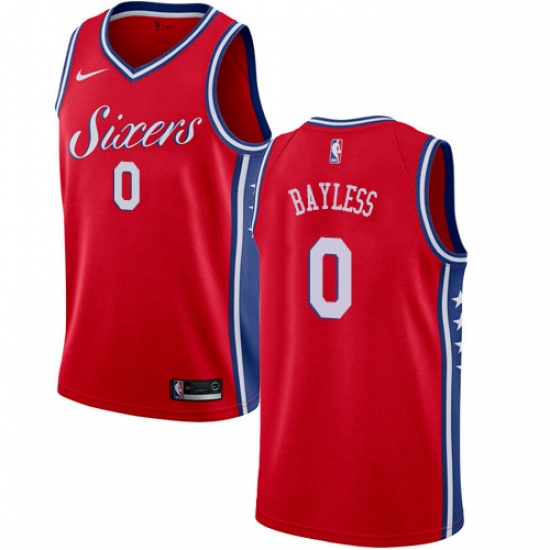 Womens Nike Philadelphia 76ers 0 Jerryd Bayless Swingman Red Alternate NBA Jersey Statement Edition