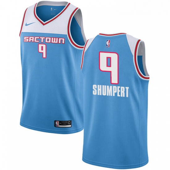 Womens Nike Sacramento Kings 9 Iman Shumpert Swingman Blue NBA Jersey 2018 19 City Edition