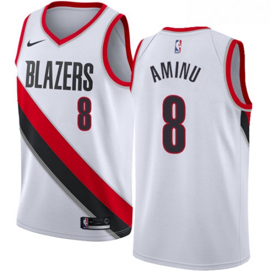 Womens Nike Portland Trail Blazers 8 Al Farouq Aminu Swingman White Home NBA Jersey Association Edit