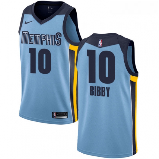 Womens Nike Memphis Grizzlies 10 Mike Bibby Swingman Light Blue NBA Jersey Statement Edition